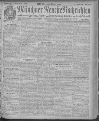 Münchner neueste Nachrichten Samstag 12. November 1898