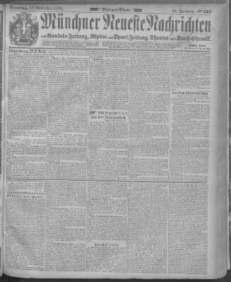 Münchner neueste Nachrichten Samstag 12. November 1898