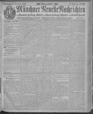 Münchner neueste Nachrichten Mittwoch 16. November 1898