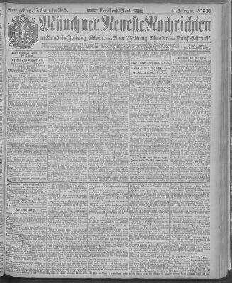 Münchner neueste Nachrichten Donnerstag 17. November 1898