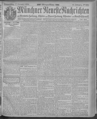 Münchner neueste Nachrichten Donnerstag 17. November 1898