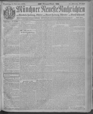 Münchner neueste Nachrichten Samstag 19. November 1898