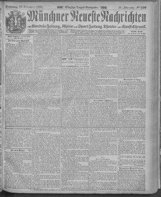 Münchner neueste Nachrichten Sonntag 20. November 1898