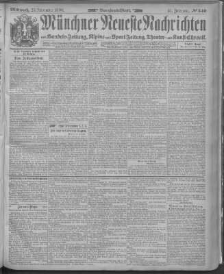 Münchner neueste Nachrichten Mittwoch 23. November 1898