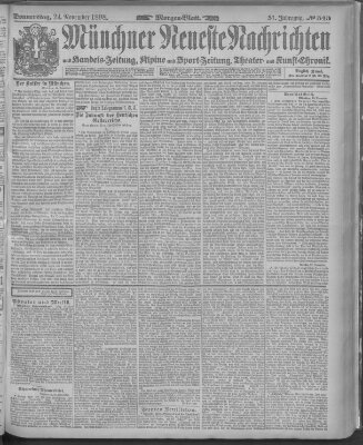 Münchner neueste Nachrichten Donnerstag 24. November 1898