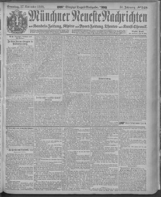 Münchner neueste Nachrichten Sonntag 27. November 1898