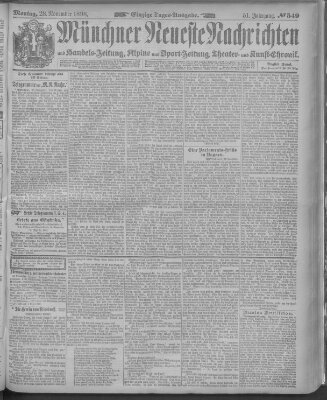 Münchner neueste Nachrichten Montag 28. November 1898