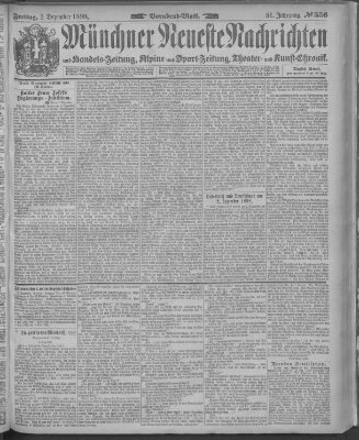 Münchner neueste Nachrichten Freitag 2. Dezember 1898