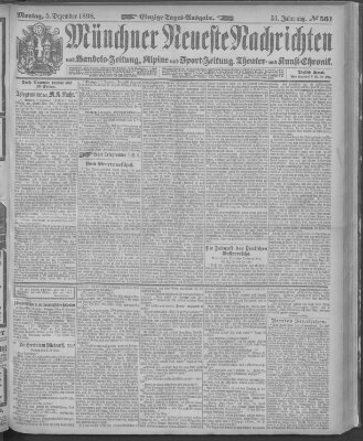 Münchner neueste Nachrichten Montag 5. Dezember 1898