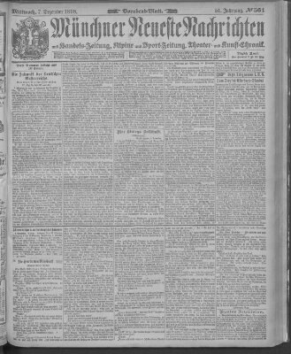 Münchner neueste Nachrichten Mittwoch 7. Dezember 1898