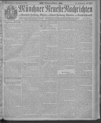 Münchner neueste Nachrichten Mittwoch 7. Dezember 1898