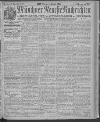 Münchner neueste Nachrichten Freitag 9. Dezember 1898