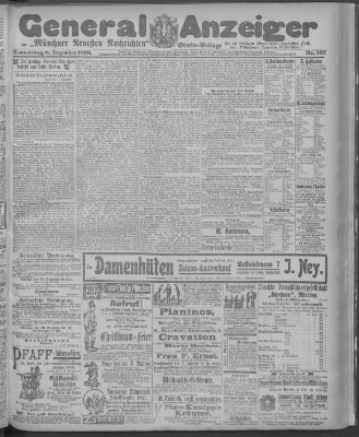 Münchner neueste Nachrichten Donnerstag 8. Dezember 1898