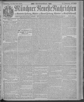 Münchner neueste Nachrichten Samstag 10. Dezember 1898