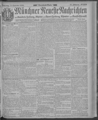 Münchner neueste Nachrichten Dienstag 13. Dezember 1898