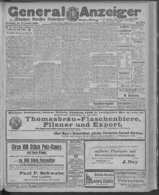 Münchner neueste Nachrichten Dienstag 13. Dezember 1898