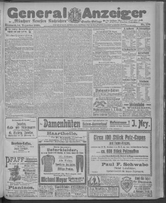 Münchner neueste Nachrichten Mittwoch 14. Dezember 1898