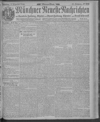 Münchner neueste Nachrichten Samstag 17. Dezember 1898