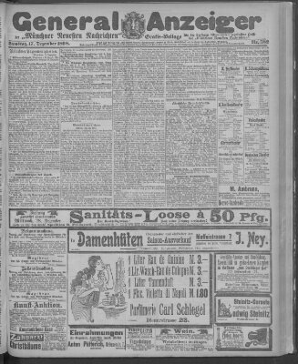 Münchner neueste Nachrichten Samstag 17. Dezember 1898