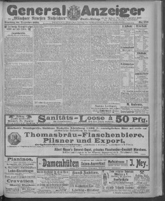 Münchner neueste Nachrichten Dienstag 20. Dezember 1898