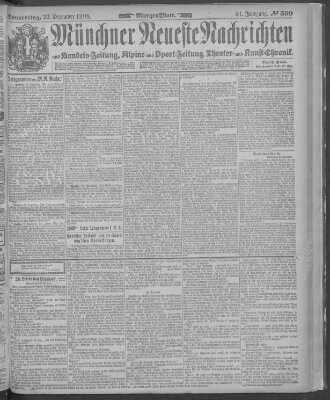 Münchner neueste Nachrichten Donnerstag 22. Dezember 1898