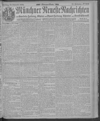 Münchner neueste Nachrichten Freitag 23. Dezember 1898