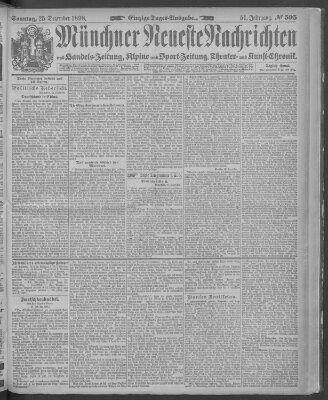 Münchner neueste Nachrichten Sonntag 25. Dezember 1898