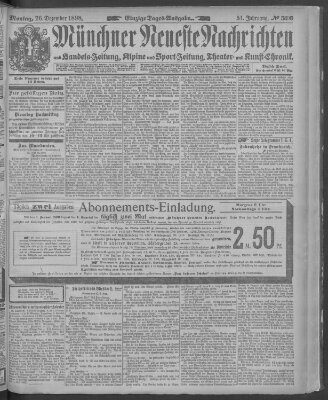 Münchner neueste Nachrichten Montag 26. Dezember 1898