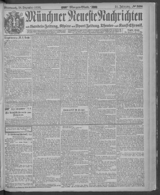 Münchner neueste Nachrichten Mittwoch 28. Dezember 1898