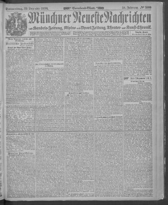 Münchner neueste Nachrichten Donnerstag 29. Dezember 1898