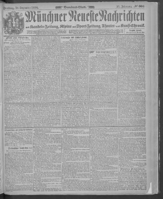 Münchner neueste Nachrichten Freitag 30. Dezember 1898