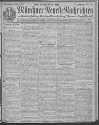 Münchner neueste Nachrichten Dienstag 8. März 1904