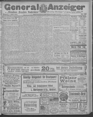 Münchner neueste Nachrichten Dienstag 8. März 1904