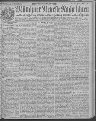 Münchner neueste Nachrichten Mittwoch 9. März 1904