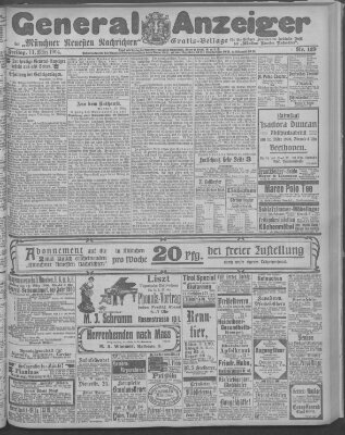 Münchner neueste Nachrichten Freitag 11. März 1904