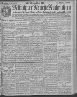 Münchner neueste Nachrichten Dienstag 15. März 1904