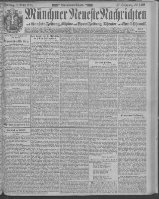 Münchner neueste Nachrichten Freitag 18. März 1904