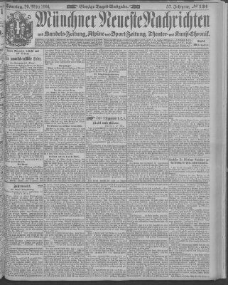 Münchner neueste Nachrichten Sonntag 20. März 1904