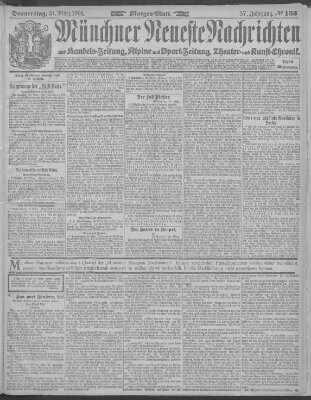 Münchner neueste Nachrichten Donnerstag 31. März 1904