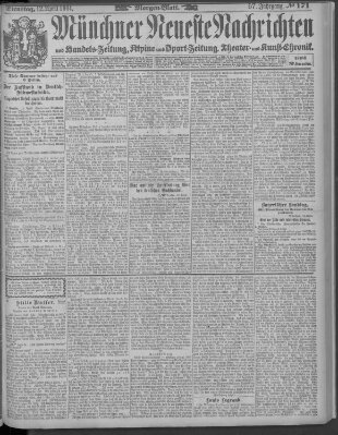 Münchner neueste Nachrichten Dienstag 12. April 1904