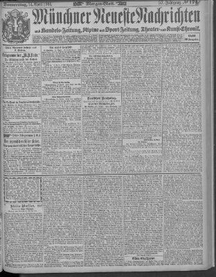 Münchner neueste Nachrichten Donnerstag 14. April 1904