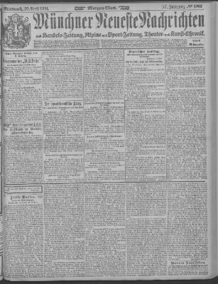 Münchner neueste Nachrichten Mittwoch 20. April 1904