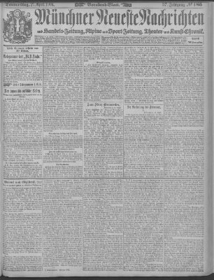 Münchner neueste Nachrichten Donnerstag 21. April 1904