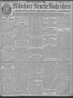 Münchner neueste Nachrichten Mittwoch 27. April 1904