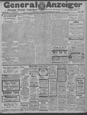 Münchner neueste Nachrichten Mittwoch 27. April 1904