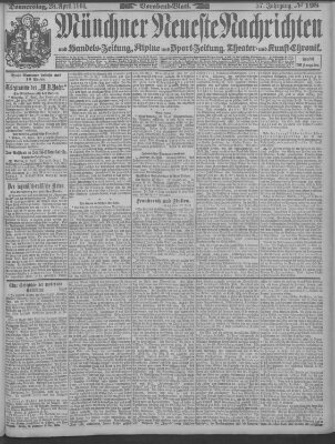 Münchner neueste Nachrichten Donnerstag 28. April 1904