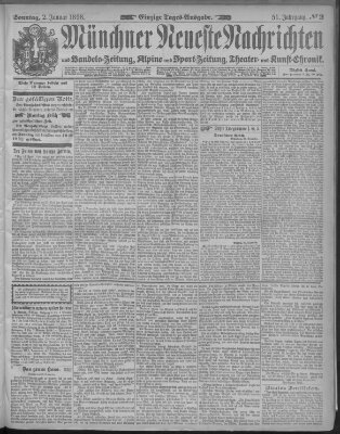 Münchner neueste Nachrichten Sonntag 2. Januar 1898