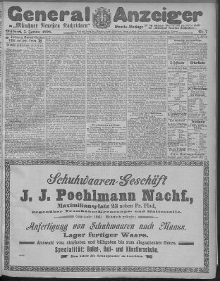 Münchner neueste Nachrichten Mittwoch 5. Januar 1898