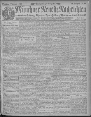 Münchner neueste Nachrichten Montag 17. Januar 1898