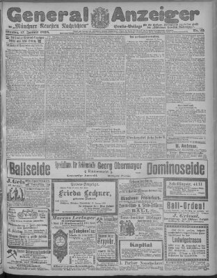 Münchner neueste Nachrichten Montag 17. Januar 1898